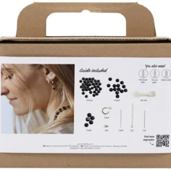 Mini DIY Kit Smycken, Halsband och örhängen, svart, vit, 1 förp.