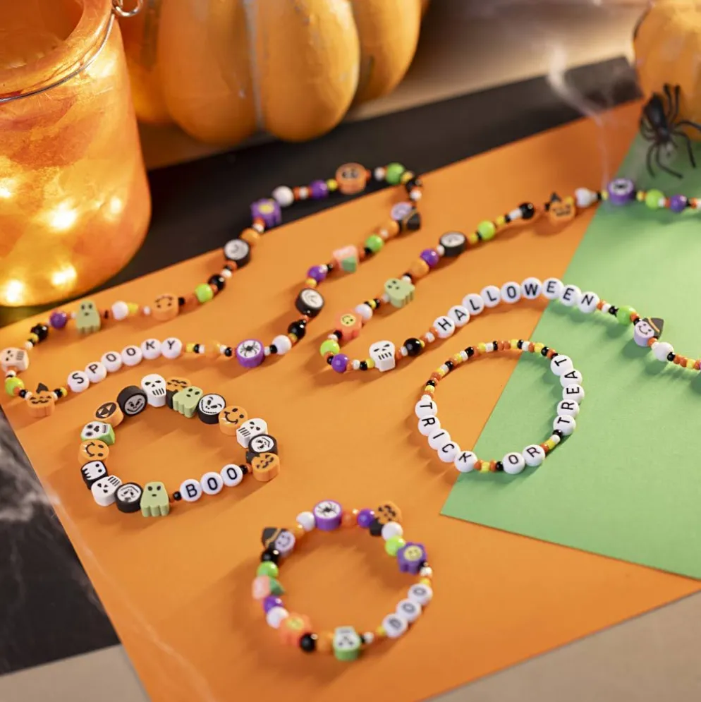 Mini DIY Kit Smycken, Halsband och armband, halloweenfärger, 1 förp.