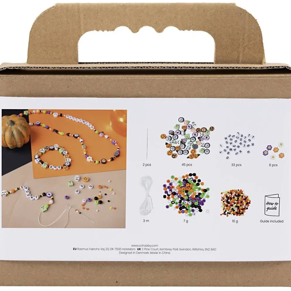 Mini DIY Kit Smycken, Halsband och armband, halloweenfärger, 1 förp.