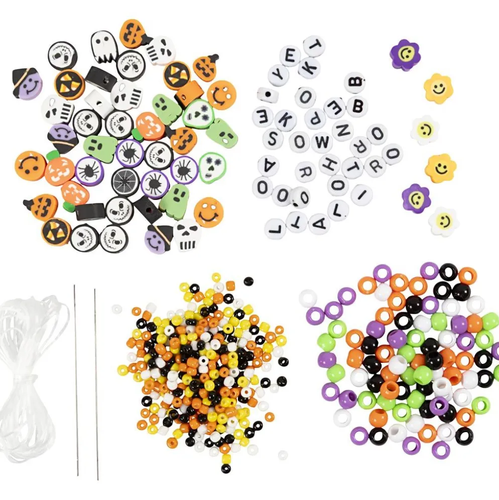 Mini DIY Kit Smycken, Halsband och armband, halloweenfärger, 1 förp.