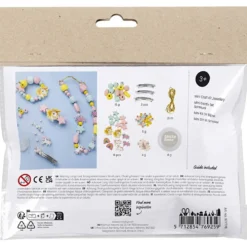 Mini DIY Kit Smycken, Halsband, armband, örhängen, ljusblå, ljusröd, gul, 1 förp.