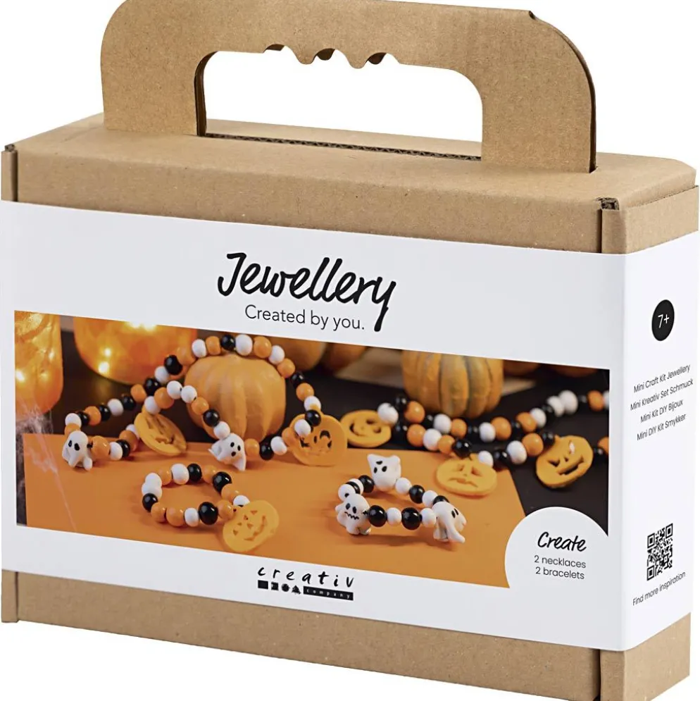 Mini DIY Kit Smycken, Halsband och armband, halloweenfärger, 1 förp.