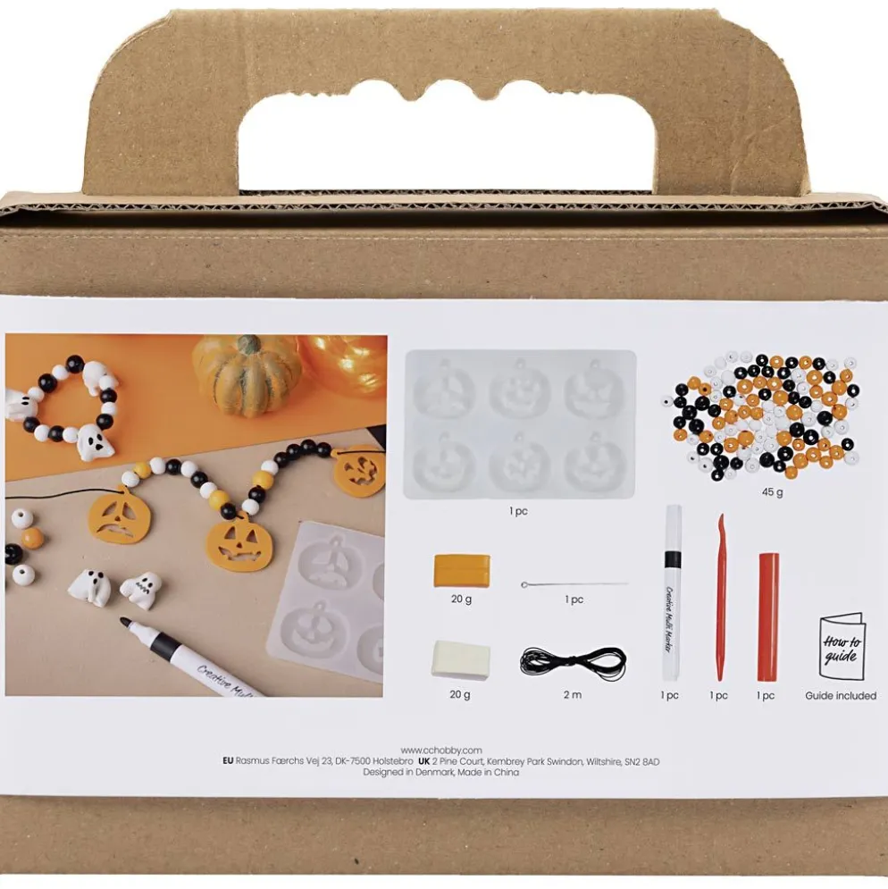Mini DIY Kit Smycken, Halsband och armband, halloweenfärger, 1 förp.
