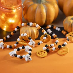 Mini DIY Kit Smycken, Halsband och armband, halloweenfärger, 1 förp.