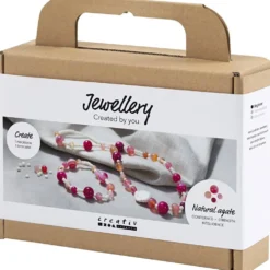 Mini DIY Kit Smycken, Halsband och armband, rosa, 1 förp.