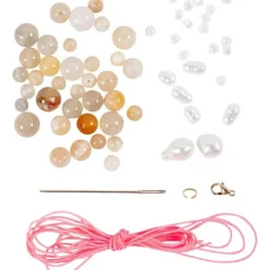 Mini DIY Kit Smycken, Halsband och armband, rosa, 1 förp.