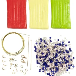 Mini DIY Kit smycken, Halsband och örhängen, kungsblå, 1 förp.