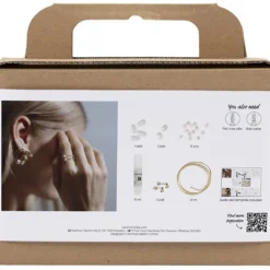 Mini DIY Kit smycken, Örhängen utav smyckestråd, förgylld, 1 förp.