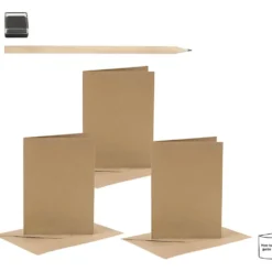Mini DIY Kit Stämpeltryck, Kort med duvor, beige, 1 förp.