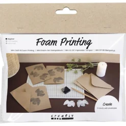 Mini DIY Kit Stämpeltryck, Kort med duvor, beige, 1 förp.