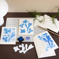 Mini DIY Kit Stämpeltryck, Kort med motiv, vit, off white, 1 förp.
