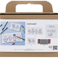 Mini DIY Kit Textildekoration, Robot, primärfärger, 1 förp.