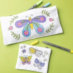 Mini DIY Kit Textildekoration, Fjärilar, pastellfärger, 1 förp.