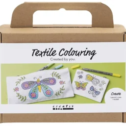 Mini DIY Kit Textildekoration, Fjärilar, pastellfärger, 1 förp.