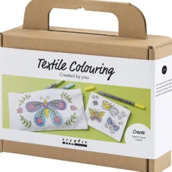 Mini DIY Kit Textildekoration, Fjärilar, pastellfärger, 1 förp.