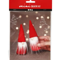 Mini DIY Kit, tomtenissar, H: 12 cm, röd, 1 förp.