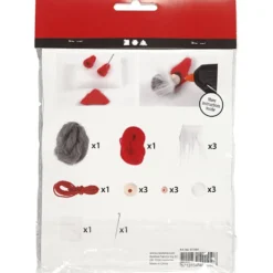 Mini DIY Kit, tomtenissar på snöre, H: 6 cm, 1 förp.