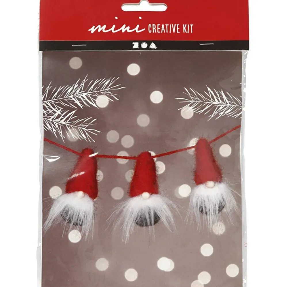 Mini DIY Kit, tomtenissar på snöre, H: 6 cm, 1 förp.