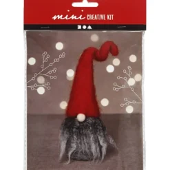 Mini DIY Kit, tomtenisse m/grått skägg, H: 13 cm, 1 förp.