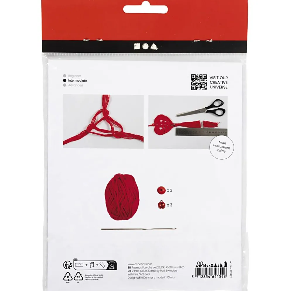 Mini DIY Kit Virkning, Hjärtan, 1 förp.