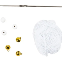 Mini DIY Kit Virkning, Snöflingor, vit, 1 förp.