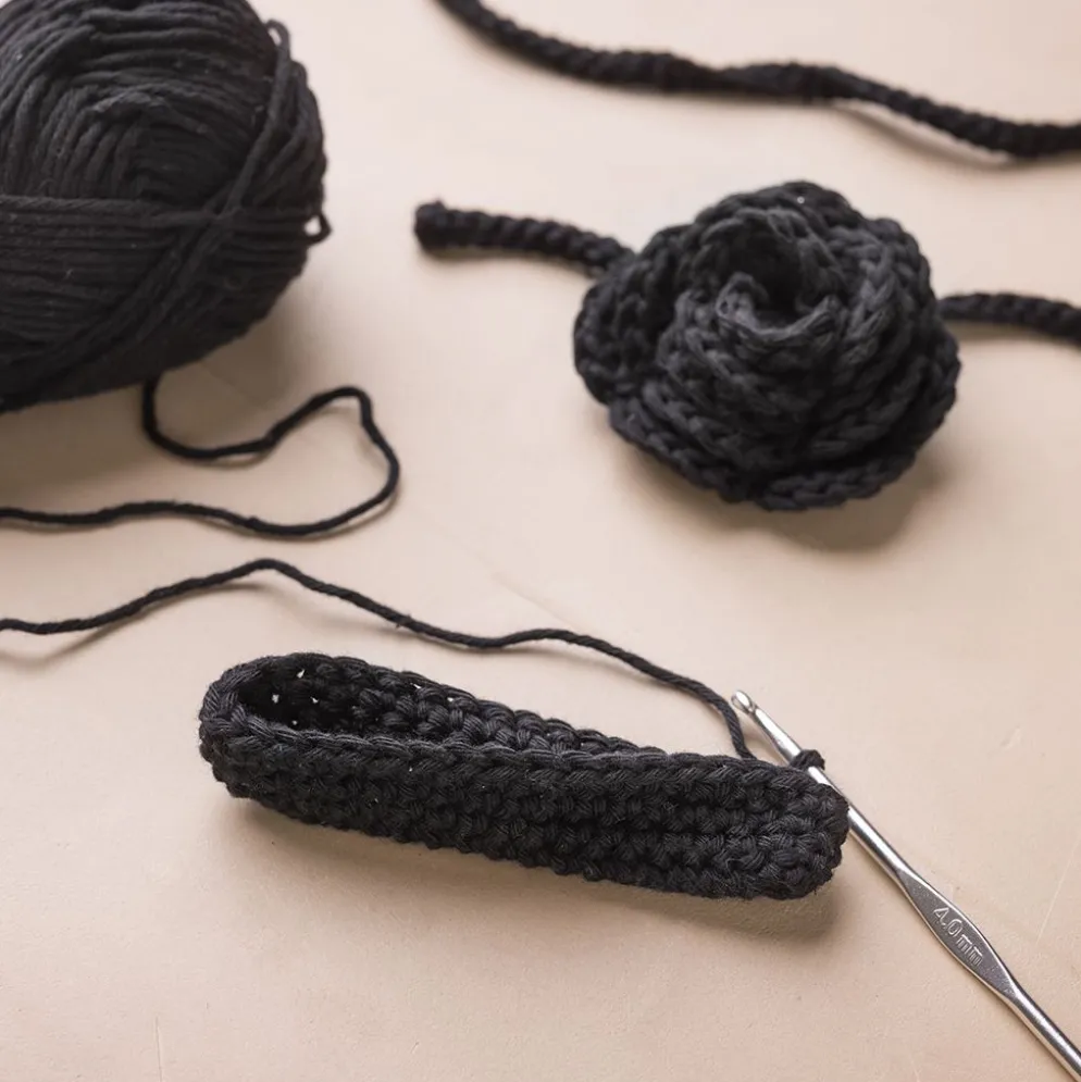 Mini DIY Kit Virkning, Väska med ros, 1 förp.