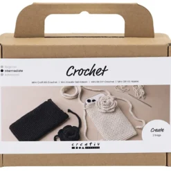 Mini DIY Kit Virkning, Väska med ros, 1 förp.