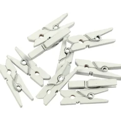 Mini klädnypor, L: 25 mm, B: 3 mm, vit, 36 st./ 1 förp.