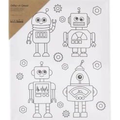 Målardukar med tryck, Robotar , D: 1,6 cm, stl. 24x30 cm, 360 g, 1 st.