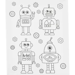 Målardukar med tryck, Robotar , D: 1,6 cm, stl. 24x30 cm, 360 g, 1 st.