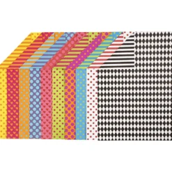Mönstrad kartong, A4, ark 210x297 mm, 250 g, mixade färger, 20 mix. ark/ 1 förp.