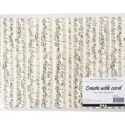 Mönstrad kartong, noter, A4, ark 210x297 mm, 180 g, 10 ark/ 1 förp.