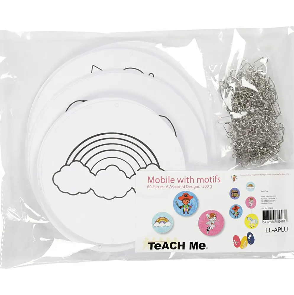 Mobil med motiv, Dia. 12+15+18 cm, 300 g, vit, 20 set/ 1 förp.