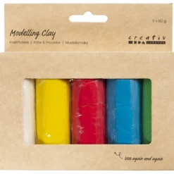 Modellera, H: 9,5 cm, mixade färger, 5x80 g/ 1 hink