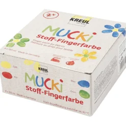 Muck Fingerfärg, blå, grön, röd, gul, 4x150 ml/ 1 förp.