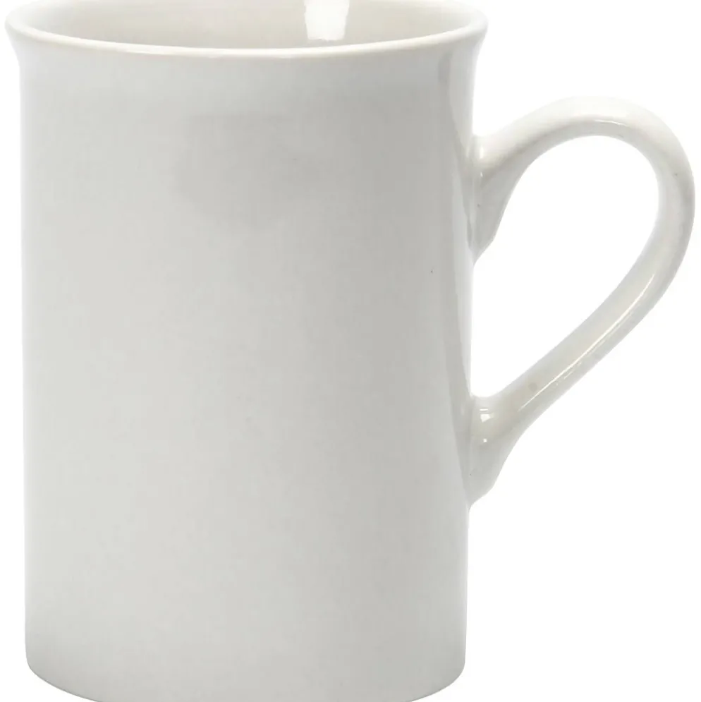 Muggar, H: 10 cm, Dia. 7,4 cm, vit, 2 st./ 1 förp.