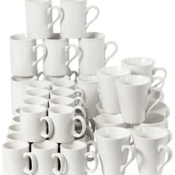 Muggar, H: 7-10 cm, vit, 48 st./ 1 förp.