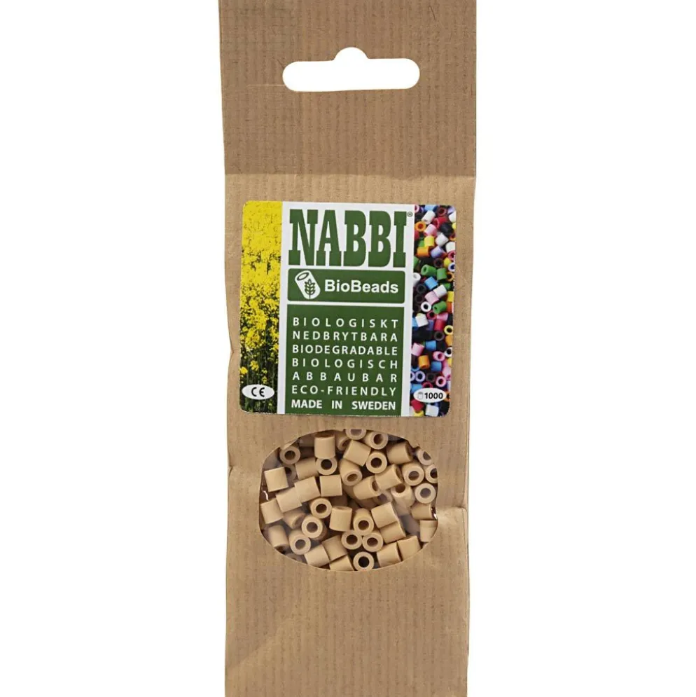 NABBI BioBeads, stl. 5x5 mm, Hålstl. 2.5 mm, medium, cream, 1000 st./ 1 förp.