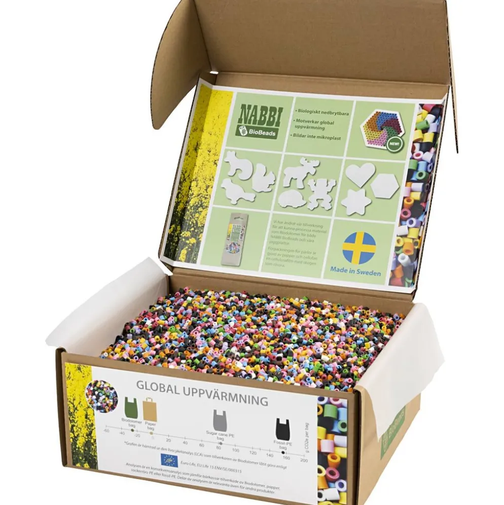 NABBI BioBeads, stl. 5x5 mm, medium, standardfärger, 55000 st./ 1 förp.