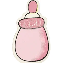 Nappflaska, stl. 22x37 mm, tjocklek 1,7 mm, glitter, ljusröd, 10 st./ 1 förp.
