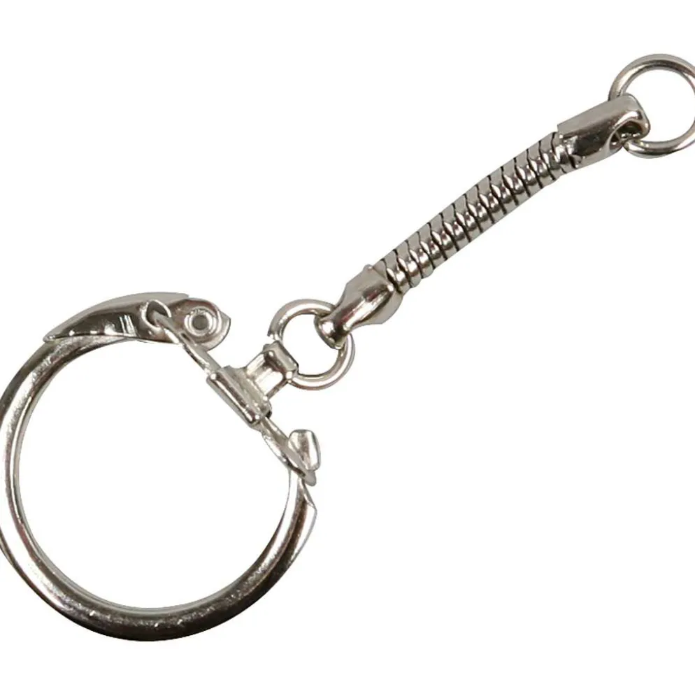 Nyckelring med kedja, L: 6 cm, Dia. 2,3 cm, 5 st./ 1 förp.