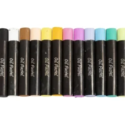 Oljepasteller, L: 7 cm, tjocklek 11 mm, pastellfärger, 12 st./ 1 förp.