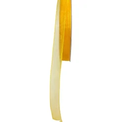 Organza band, B: 10 mm, gul, 25 m/ 1 rl.