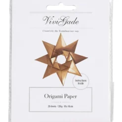Origamipapper, stl. 10x10 cm, 128 g, guld, 20 ark/ 1 förp.