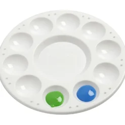 Palett, Rund palett, med 11 fack, Dia. 17 cm, vit, 10 st./ 1 förp.
