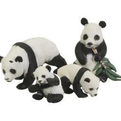 Pandafamilj, H: 4-7 cm, L: 5-5,5 cm, 4 st./ 1 set