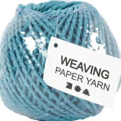 Paperyarn, tjocklek 2,5-3 mm, turkos, 150 g, 40 m/ 1 nystan