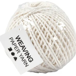 Paperyarn, tjocklek 2,5-3 mm, vit, 150 g, 40 m/ 1 nystan