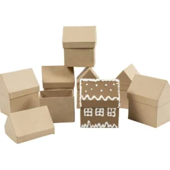 Pappaskar hus, H: 10,5 cm, stl. 6x8,5 cm, 5x4 st./ 1 förp.
