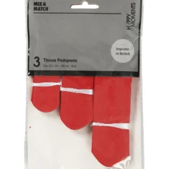 Papperspompomer, Dia. 20+24+30 cm, 16 g, röd, 3 st./ 1 förp.